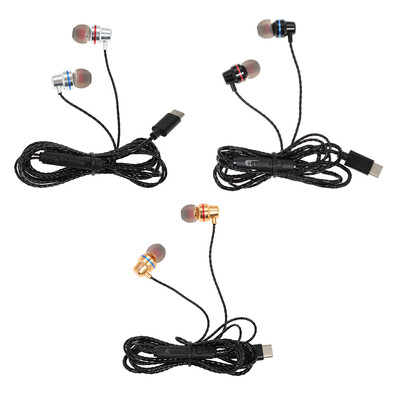 

USB Type-C In-Ear Wired Metal Earphone Headset USB-C Earphone Earbuds In-line Control w Mic for Xiaomi 6 Note 3 MIX 2 Letv LeEco