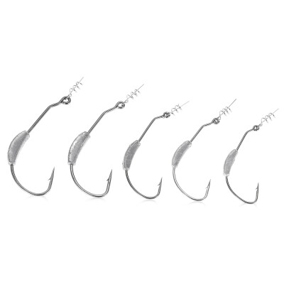 

5pcs High-carbon Steel Offset Hook with Lead Sinker Spring Pin