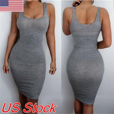 

Solid Color Cotton Strap Mini Dresses Women Sexy Dress Package Hip Spaghetti