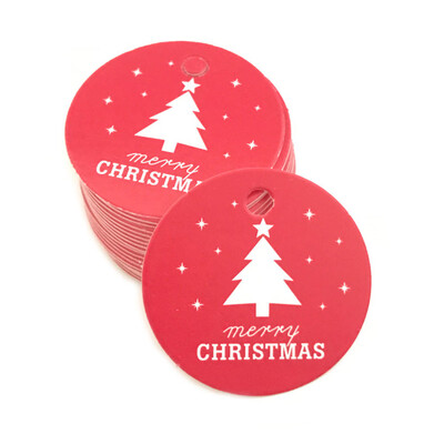 

New 100 Pcs Christmas Gift Candy Package Pendant Xmas Message Card Baking Tag