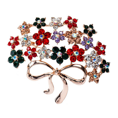 

Crystals Flower Silk Scarf Brooches Women Pins Clip Buckle Hold Multi Color Tree Broche Christmas Gifts Top
