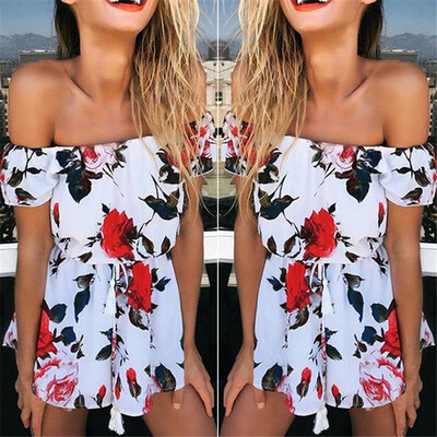 

Womens Holiday Playsuit Romper Ladies Jumpsuit Summer Beach Dress