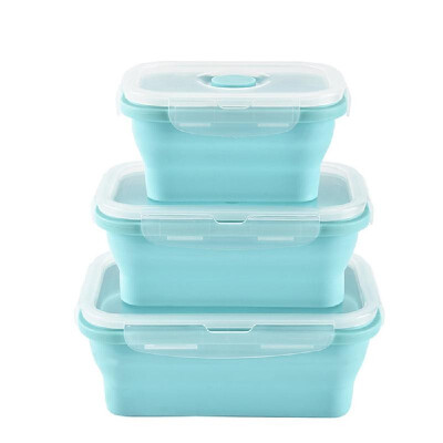 

3pcs Silicone Food Storage Containers with Lids Meal Prep Containers Food Prep Lunch Box Leak Proof Lightweight BPA Free Dishwashe