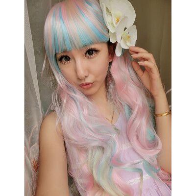 

〖Follure〗Women Party Synthetic Hair Wig Long Cosplay Mix Wavy Full Wigs Party Hair Wigs