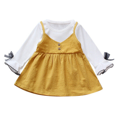 

Baby Girl Dress Princess Long Sleeve Baby Dress Autumn Fashion Patchwork Kids Dresses For Girls