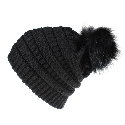 

Tailored New Women Girls Keep Warm Winter Hairball Knitted Hat Wool Hemming Hat Ski Hat