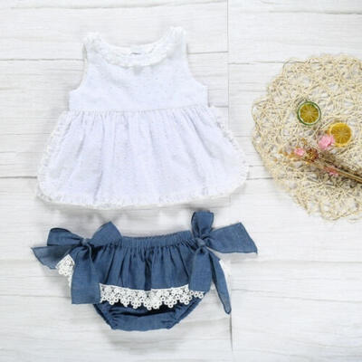 

2pcs Newborn Toddler Infant Baby Girl Lace Clothes Set Outfit