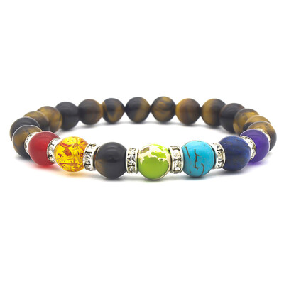 

Chakra Bracelet Black Lava Rock Beads Healing Bracelets Bangles For Unisex Women Men Yoga Jewelry