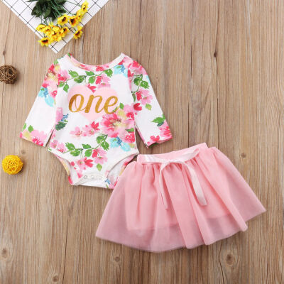 

Cute Newborn Baby Girls Floral Tops Romper Tulle Tutu Dress Outfits Set Clothes