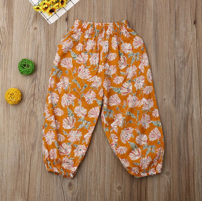 

Loose Breathable Pants Toddler Baby Girls Bottom Floral Trousers Summer 0-5Y