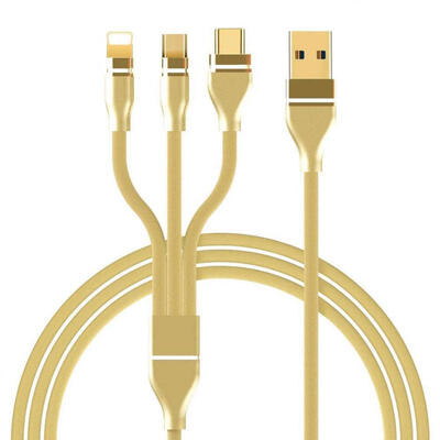 

Universal 12m 3-in-1 USB To Micro USB Lightning Type-C 3A Charging Data Cable Cord For IPhone Android Phones