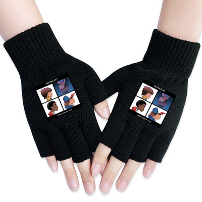 

Animemerch Stranger Things Gloves Eleven Demogorgon Cosplay Gloves Half Finger Gloves Printed Gloves Winter Warm Mitten
