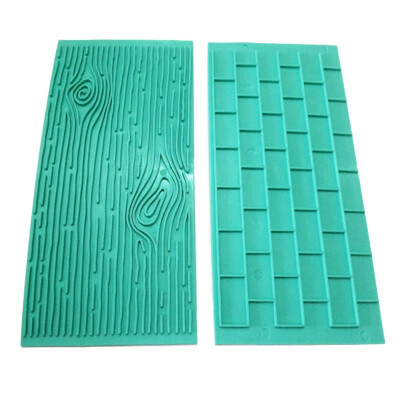 

2 pc Embossing mould fondant cake skirt mould bark walls Tree Bark Brick Wall Silicone Mat Fondant