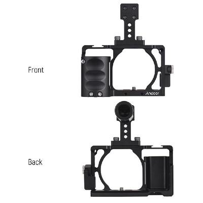 

Andoer Protective Aluminum Alloy Video Camera Cage Hand Grip Top Handle Baseplate Kit Film Making System with Cable Clamp fo