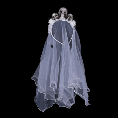 

Skull Decoration Mesh Stitching Bride Headband Novel Design Halloween mesh stitching headband Costume Accessory