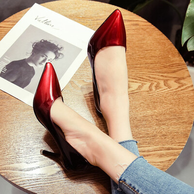 

Rose Women Gradient Color Pointed Toe High Spike Heel Sexy Club Party-Queen Shoes