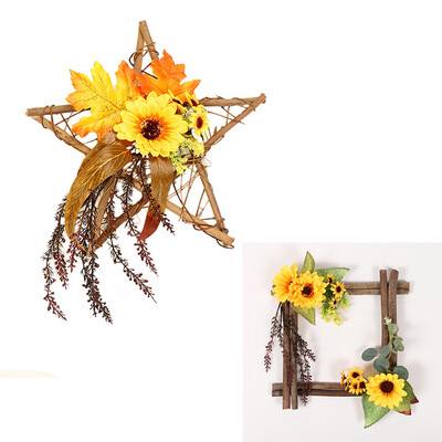 

Artificial Sunflowers Wooden Wall Hanging Ornament Wedding Parties Home Decor