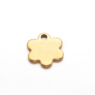 

Flower 304 Stainless Steel Charms Golden 9x8x1mm Hole 1mm