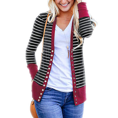 

Women Casual Cardigan Soft Slim Buttons Tops Knitting Sweater Long Sleeve Blouse