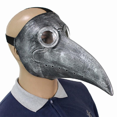 

Bird Beak Mask Doctor Raven Mask Latex Giant Bird Head Cosplay Party Costume Accessories No Light Silver
