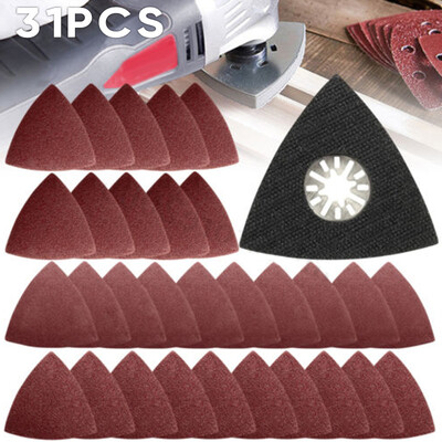 

30Pcs Oscillating Sanding Paper 6080120Grit 1x Triangular Sand DiscS For Fein