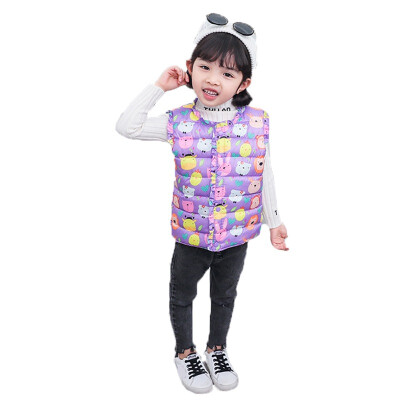 

Baby Warm Outerwear Coats Outfits Kids Vest Children Girls Cartoon Print Jacket Winter