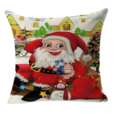 

Siaonvr Christmas Pillow Cover Linen Pillowcases Decorative Home Decoration 45x45cm