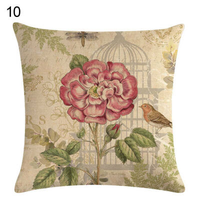 

Vintage Flower Butterfly Throw Pillow Case Cushion Cover Sofa Home Office Decor