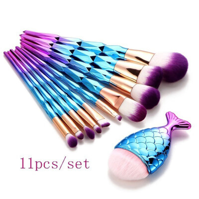 

Toponeto 11PCS Fony Make Up Foundation Eyebrow Eyeliner Blush Cosmetic Concealer Brushes