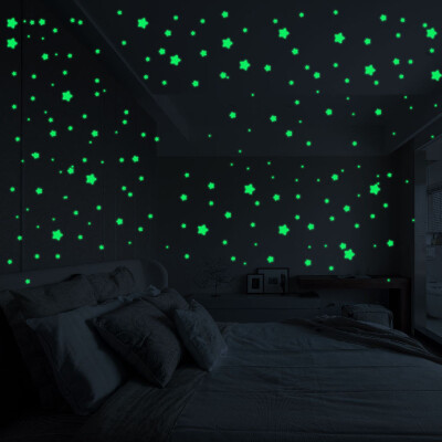 

Gobestart 3D Stars Glow In The Dark Luminous Fluorescent Wall Stickers Room Decors