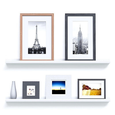 

Floating Picture Display Ledge Wall Mount Shelf Modern Design White