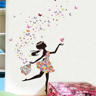 

Kids Room Wall Stickers Butterfly Dancing Girls Vinyl Removable Home
