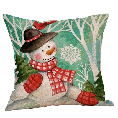 

〖Follure〗Christmas Christmas Snowman Cushion Cover Throw Pillow Case Sofa Bed Home Decor