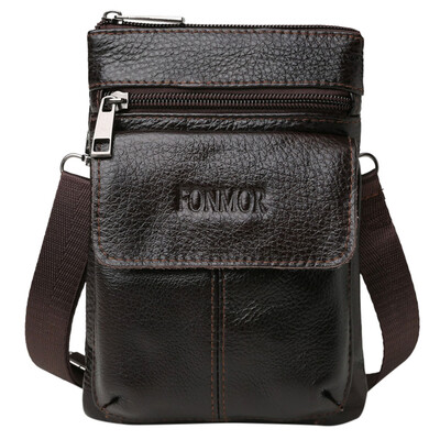 

Tailored Men Bag First Layer Cowhide Mini Mobile Phone Bag Shoulder Bag Messenger Bag