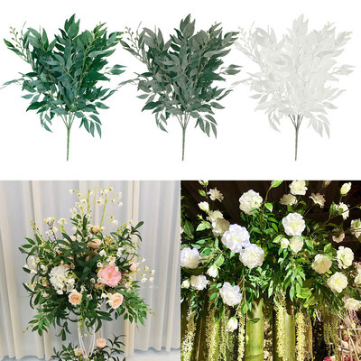 

1Pc Artificial Willow Foliage Leaf Home Garden Stage Wedding Party DIY Decor