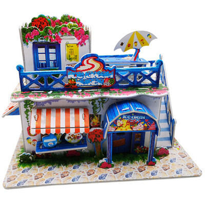 

Tailored 3D DIY Puzzle Castle Model Cartoon House Assembling Paper Toy Kid Early Learning