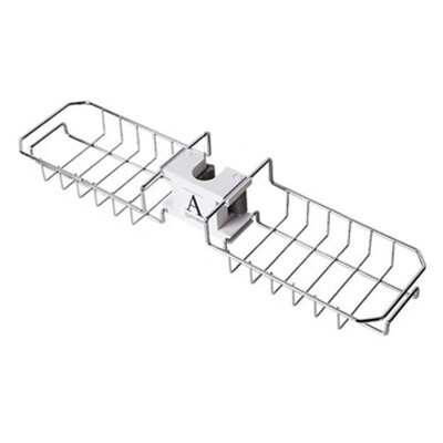 

Kitchen Sink Faucet Rack Multi-Function Punch-Free Drain Rack Sponge Rag Storage Shelf