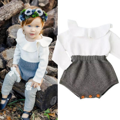 

Cute Newborn Baby Girl Wool Knitting Tops Romper Shorts Warm Outfits Set Clothes