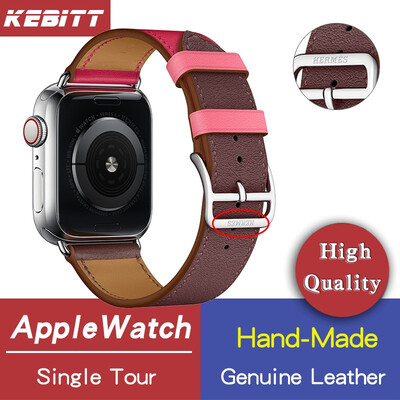 

Kebitt genuine leather men women single tour bands For apple watch series 4 3 iwatch herm strap 38 40MM 42 44mm band