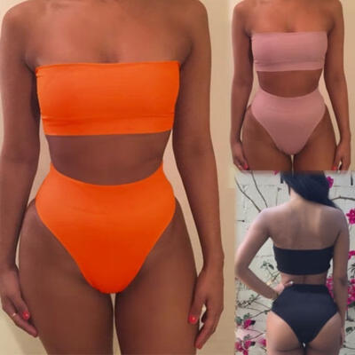 

Womens Push Up Bandage Swimwear Bra Bikini Set High Waist Swimsuit Bathing Suit