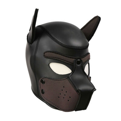 

Padded Latex Rubber Role Play Dog Mask Puppy Cosplay Full HeadEars 10 Colors