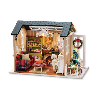 

3D Wooden DIY Dollhouse Miniature Box Doll House Mini Toys with Dust Cover