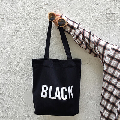 

Tailored Fashion Women Canvas Printing Letter Shoulder Bags Large Capacity Shopping Bag