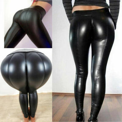

Ladies Womens Wet Look PU Leather High Waist Leggings Stretch Pant PVC Trousers