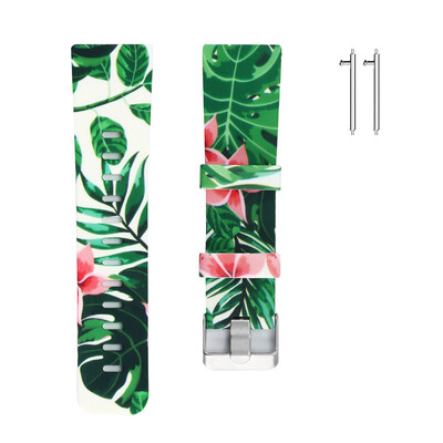 

〖Follure〗Soft Silicone Floral Pattern Sport Strap Replacement Watchbands For Fitbit Versa