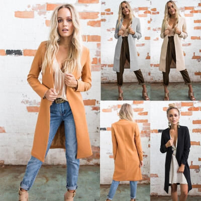 

Fashion Women&39s Slim Long Coat Jacket Trench Windbreaker Parka Outwear Cardigan