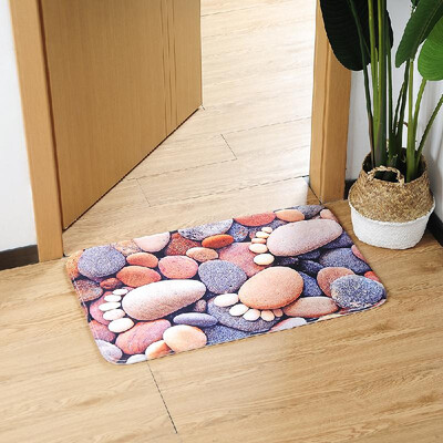 

Carpet Doormat Mat Stone Print Bath Rug Non-Slip Doormat Welcome Floor Mats