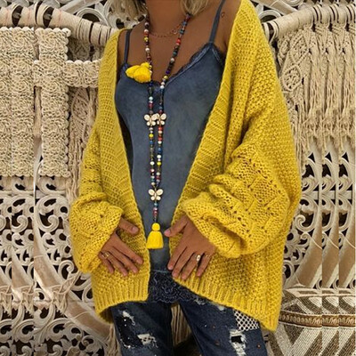 

Autumn Womens Casual Loose Cardigan Drop Shoulder Sweater Long Sleeve Warm Coat