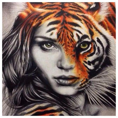 

5D DIY Full Drill Diamond Painting Tiger Face Beauty Cross Stitch Embroider
