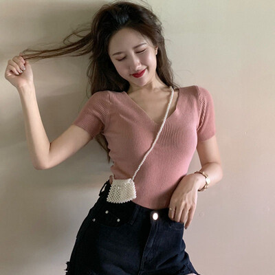

Women Fashion Concise Casual Loose Cartoon Pattern Short Sleeve All-match Round Collar T-shirt